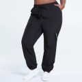 Black Joggers Sweatpants Plus Taille Trawstring Track Pant Loose Fit Fit Casual Overassia Sweatpants pour les femmes